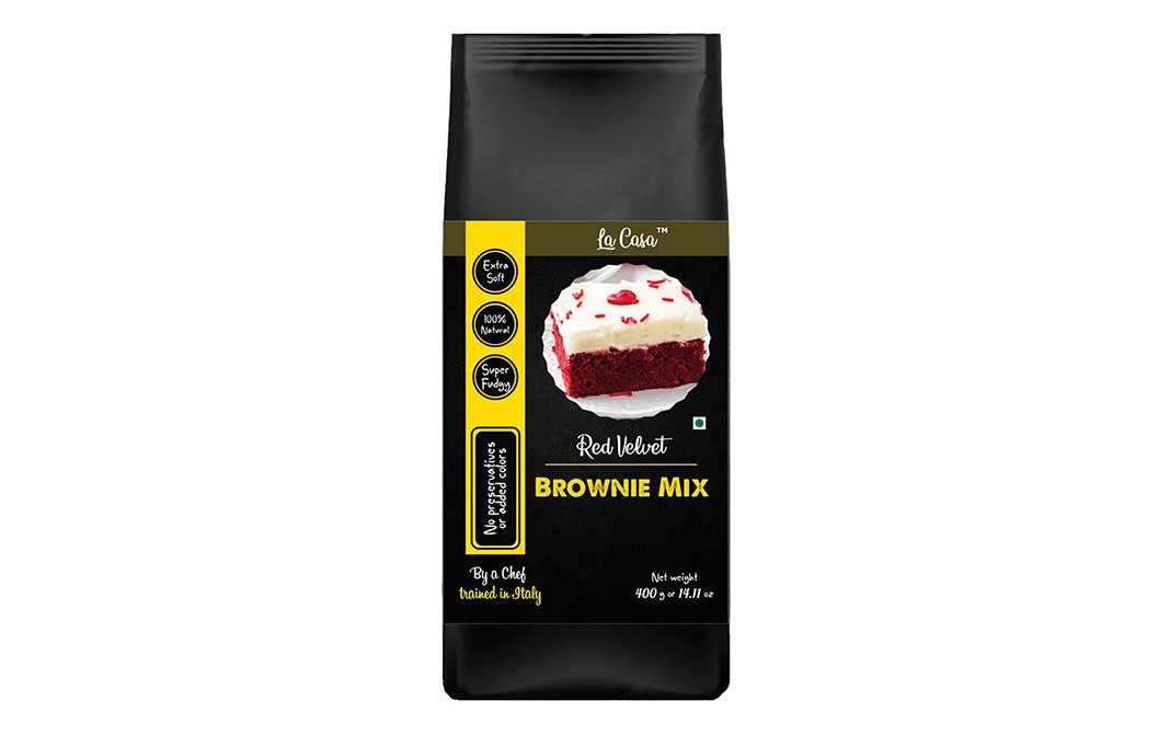 La Casa Red Velvet Brownie Mix    Pack  400 grams